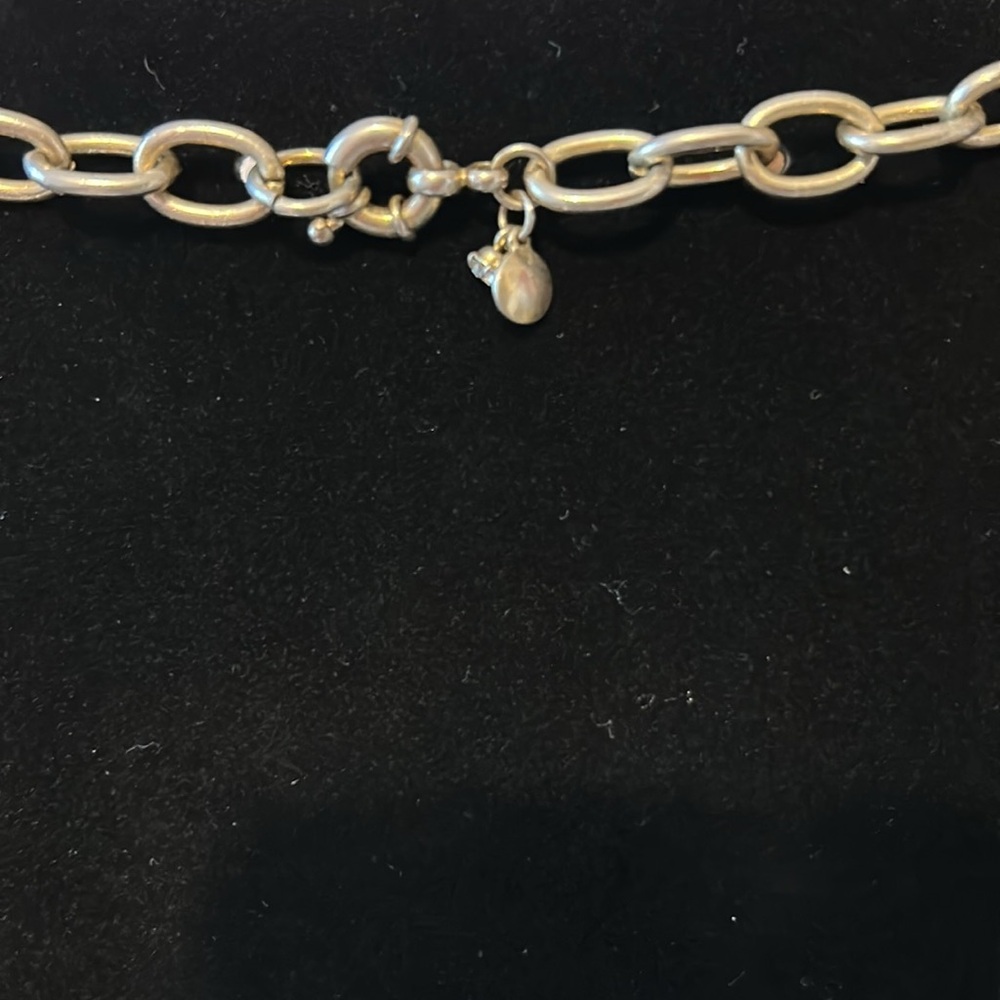 J.Crew Factory Gold and Yellow Link Necklace with Rhinestones - Picture 3 of 4